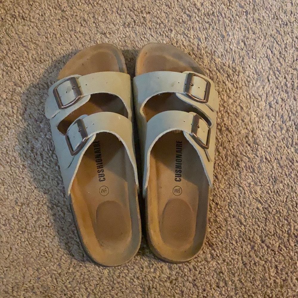 Birkenstock look alike sandals.